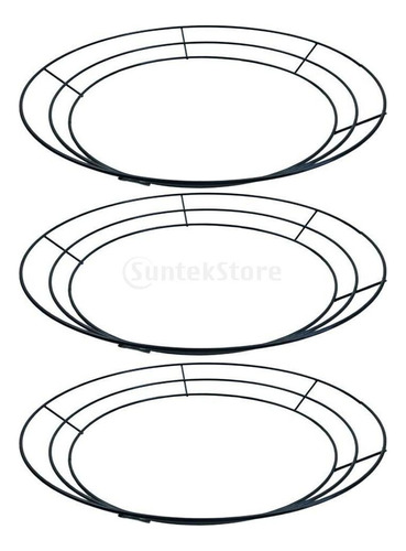 3 Piezas 10 '' Marcos De Guirnalda De Flores De Metal Marco