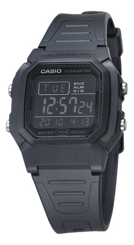 Batería Watch Casio Black Out De 100 M, Resistente Al Agua D