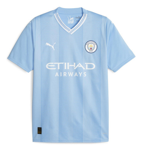 Polera Puma Mcfc Home Jersey Replica Azul Hombre