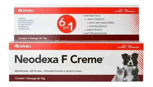 Neodexa F Creme 15g 6 Em 1 Para Cães E Gatos Coveli