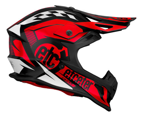 Capacete Motocross Etceter Fast Brilhante Cor Vermelho Tamanho do capacete 56