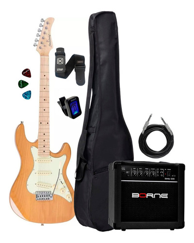 Kit Guitarra Strinberg Sts-150 Natural Capa Cabo +acessórios Material Do Diapasão Bordo Orientação Da Mão Destro