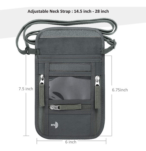 Billetera Walnew Con Cuello Y Funda Para Pasaporte Con Cu...