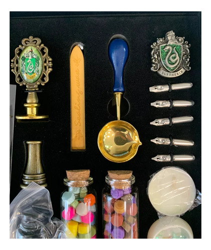 Kit De Sellos Pluma Y Más Harry Potter Para Manualidades Modelo 1 Slytherin