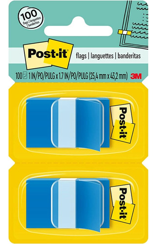 Banderas Post-it, 50/dispensador, 2 Dispensadores/paquete, 1
