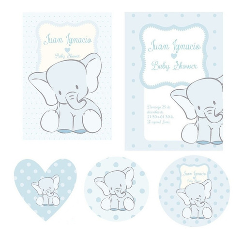 Kit Imprimible Elefante Bebe Candy Bar Promo 2x1