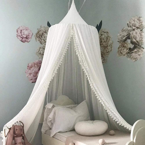 Princess Dome Bed Canopy Cotton Canvas Mosquito Net Kid...