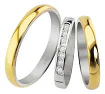 Comprar Alianzas Plata Y Oro 3mm Con Anillo Medio Sin Fin Casamiento