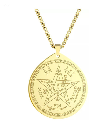 Tetragramaton Con Cadena Protección Energética Dorado