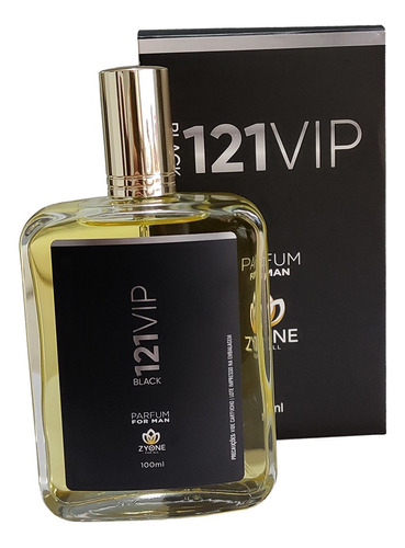 Perfume Masculino Zyone 121 Vip Black 100ml Alta Fixação EDP Parfum