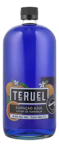 Pack De 6 Licor Teruel De Naranja Curacao Azul 1 L