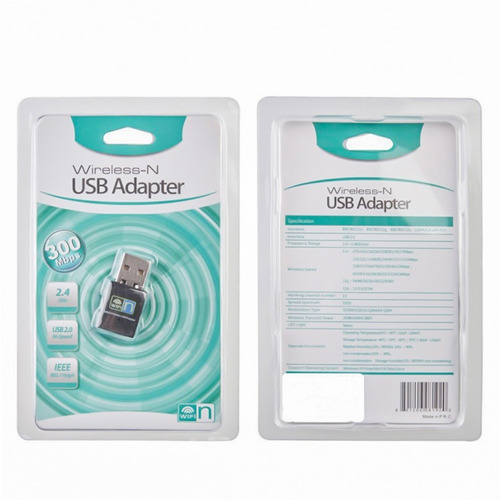 Imagen 5 de 8 de Adaptador Placa De Red Wifi Usb Pc Receptor Nano 300 Mbps
