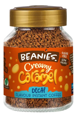 Beanies Frasco café descafeinado creamy caramel liofilizado 50g