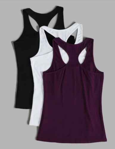 Set De 3 Blusas Running Tank Top Espalda Nadador