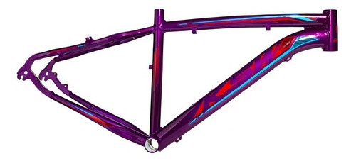 Quadro Ksw Rider Aro 24 100% Alumínio 6061 T4+t6 Infantil Cor VIOLETA COM VERMELHO VBRILHO