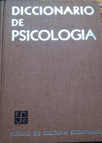 Diccionario De Psicología Fondo De Cultura Económica