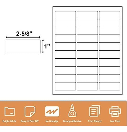 Imagen 2 de 7 de 30up 100 Hojas 1 X 2-5/8 Etiquetas De Envío De Direccione