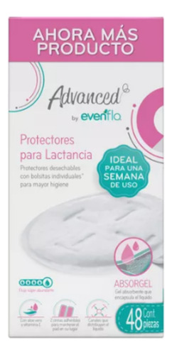 Evenflo Protectores Lactancia Desechables  48 Pzas Absorgel