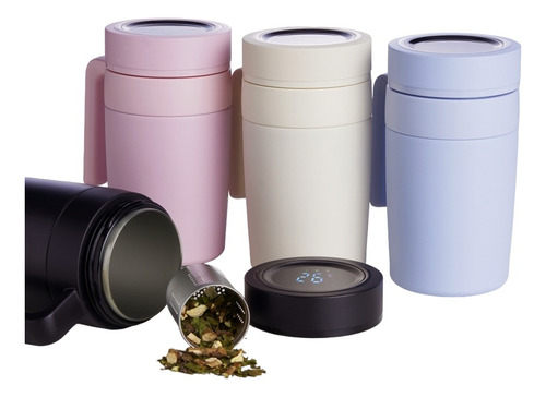 Kit 7 Caneca Térmica Inox 500ml Com Display Led Temperatura