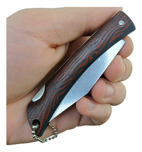 Canivete Amadeirado Portátil 16cm De Bolso Tipo Chaveiro
