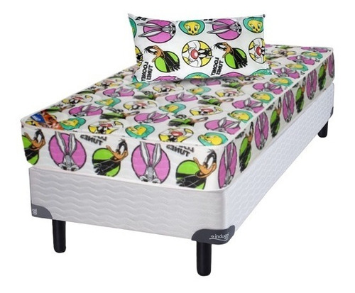 Sommier Inducol Looney Tunes 80x190 Cm + 1 Almohada  