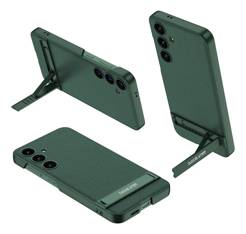 Funda De Teléfono Con Carcasa Dura Y Soporte De Cuero De Pi