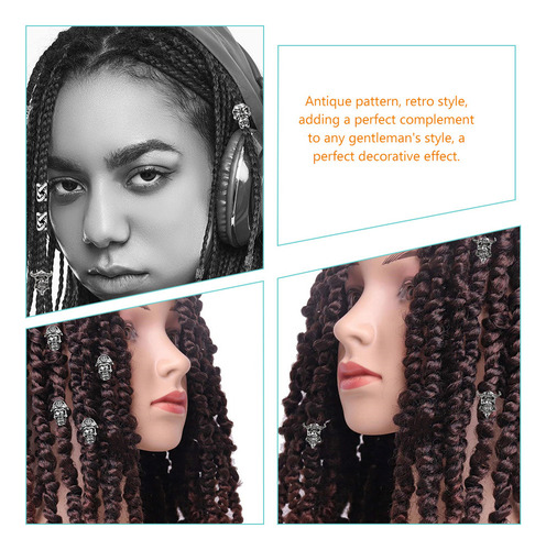 Dread Beads, Beard Beads, Dreadlocks, 10 Unidades
