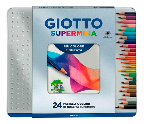 Lapiz Giotto Supermina 24 Colores Mina 3.8mm Lata