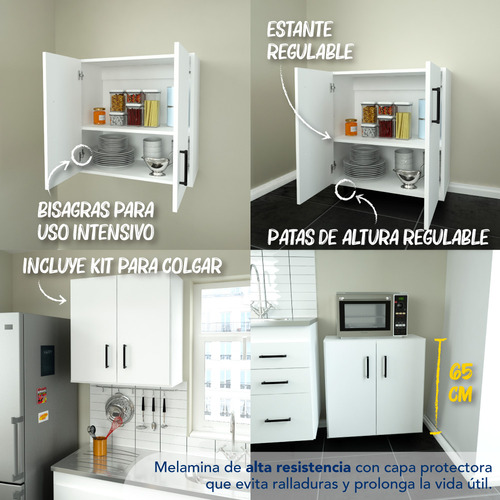 Mueble Módulo Con 2 Puertas Para Colgar O Apoyar Blanco