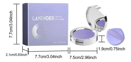 Polvo Mate De Lavanda, Mini Borla De Polvo Compacta De Pulpo