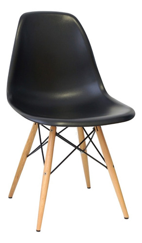 Cadeira de jantar BoxBit Eames, estrutura de cor  preto, 6 unidades