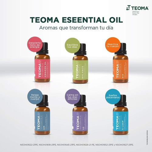 Aceites Esenciales Teoma, Pack X 2 Escoge