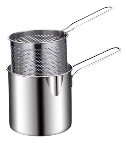 .. Olla For Freír De Acero Inoxidable Con Colador Para