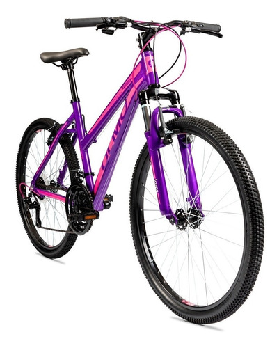 Imagen 2 de 5 de Mountain bike femenina Olmo Wish 265 18" 18v frenos v-brakes cambios Shimano Tourney TZ500 y Shimano TZ-31 color violeta/fucsia