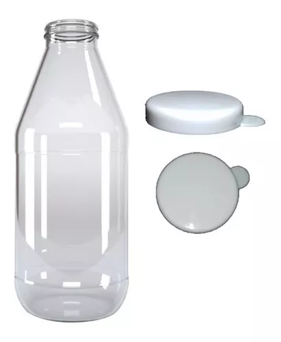 Botella vidrio de 1 litro X22 unidades con tapas jugo tipo lechera -  CRISTAL PACK®