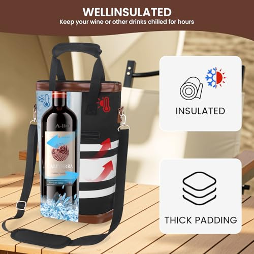 Porta Botellas De Vino Aislado De 2 Botellas - Bolsa De Vino