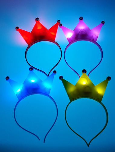 Imagen 10 de 10 de 10 Vinchas Corona Disfraz Halloween Luz Led Cotillón Carioca