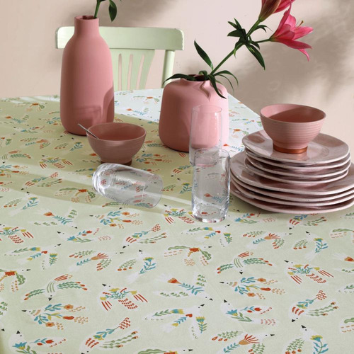 Toalha De Mesa Quadrada Döhler Clean Erica 4 Lugares