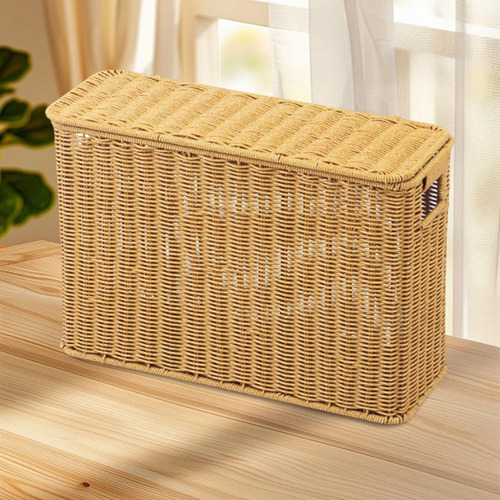 Cesta De Almacenamiento Multiusos De Ratán De Imitación, L,