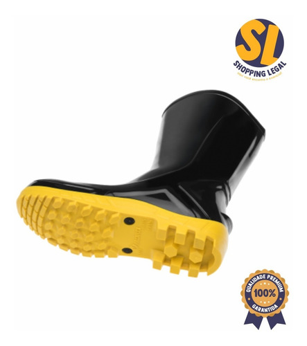 Imagem 3 de 3 de Bota Marluvas Pvc Preta Sola Amarela Vulcaflex 110vflexf-pra