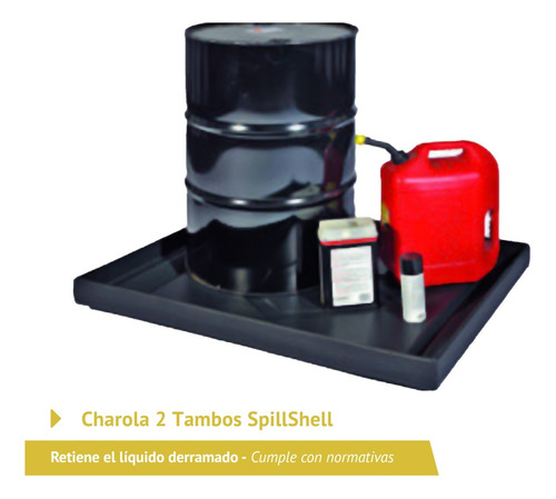 Plataforma Berma (charola) Contención De Derrames 2 Tambos Negro (Usado)