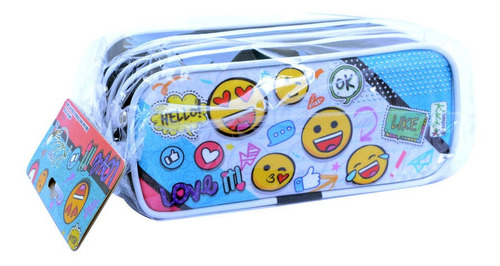 Emoticono Double School Case Emoji para niños en color negro/blanco