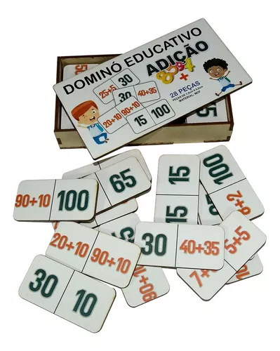 Dominó Jogo Educativo Pedagógico Mdf Frutas 28pcs Mega Impress