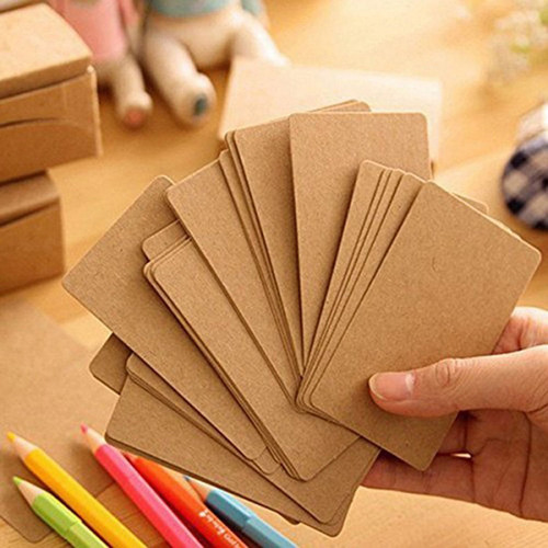 300 Tarjetas De Presentación De Papel Kraft En Blanco