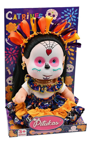Paquete De 4 Muñecas Catrinas Pitukas Para Día De Muertos