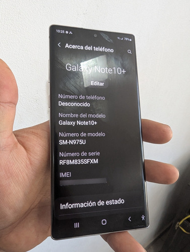 Galaxy Note 10 Plus - 256 Gb/12 Gb - Aura Glow Agua (Usado)
