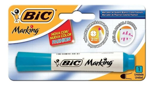 Pincel Para Quadro Branco Bic Recarregável Azul Claro