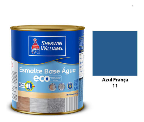 Esmalte Eco Base De Água Sherwin Williams 900ml Cores Cor Azul França