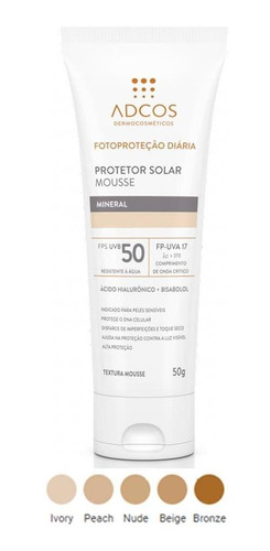 Adcos Protetor Solar Mousse Tonalizante Fps50 Nude 50g 