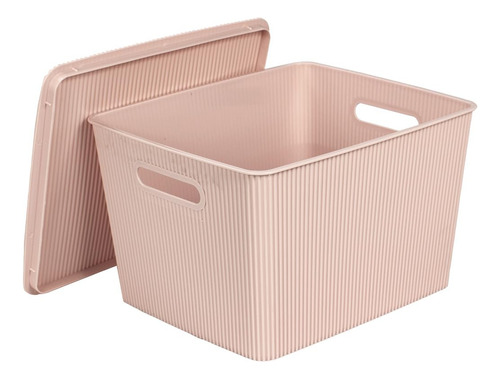 Cestas De Almacenamiento Apilables Rosa Juego De 4, 17.8 L